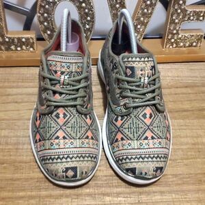 Vans Iso 2 Moroccan Geo Ivy Green Classic Skate Shoes Sz 8W / 6.5M